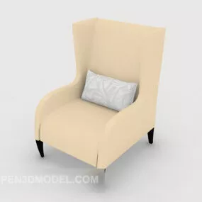 Light-colored Single Sofa Furniture 3d model