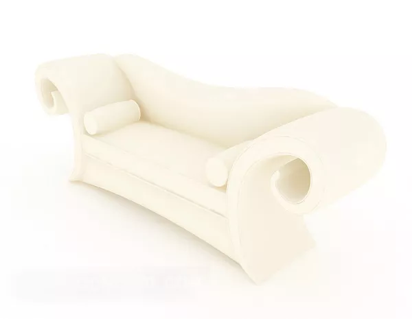 Light-yellow Leather Double Sofa 3d model Light-yellow Leather Double Sofa 3d model