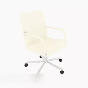 Light Beige Wheels Office Chair 3d model
