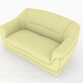Light Green Simple Double Sofa 3d model