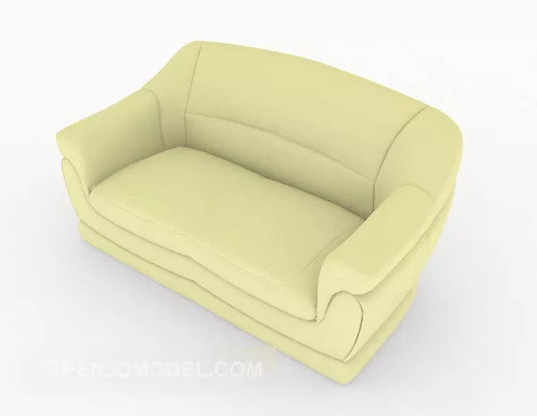 Light Green Simple Double Sofa 3d model Light Green Simple Double Sofa 3d model