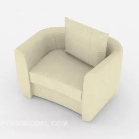Light Grey Casual Single Sofa 3d model