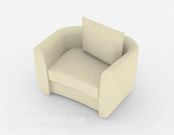 Light Grey Casual Single Sofa 3d model Light Grey Casual Single Sofa 3d model