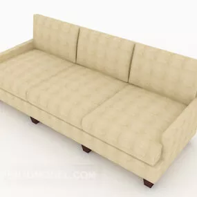 Light Grey Multiplayer Sofa 3d model