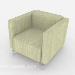 Single Light Grey Sofa 3d model