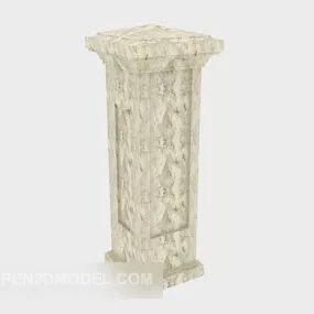 Light Marble Pillar Vintage Style 3d model