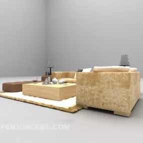 Light Multi-person Sofa Set Large Full Set 3d model