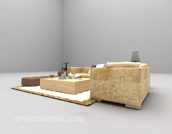 Light Multi-person Sofa Set Large Full Set 3d model Light Multi-person Sofa Set Large Full Set 3d model