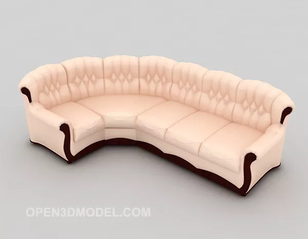 Light Pink Multiplayer Sofa 3d model Light Pink Multiplayer Sofa 3d model