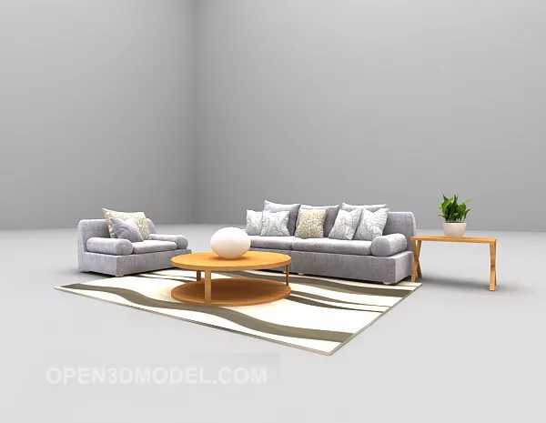 Light Purple Combination Sofa Furniture 3d model Light Purple Combination Sofa Furniture 3d model