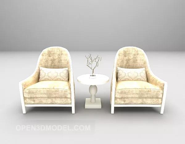 Beige Leather Single Sofa 3d model Beige Leather Single Sofa 3d model