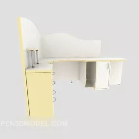 Light Solid Wood Desk 3d model
