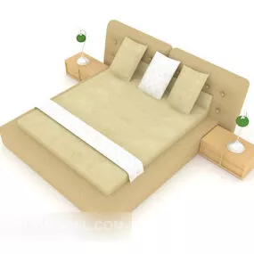 Light System Simple Double Bed 3d model