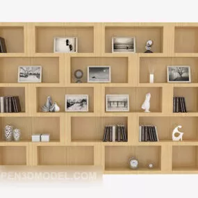 Light Wood Display Cabinet 3d model