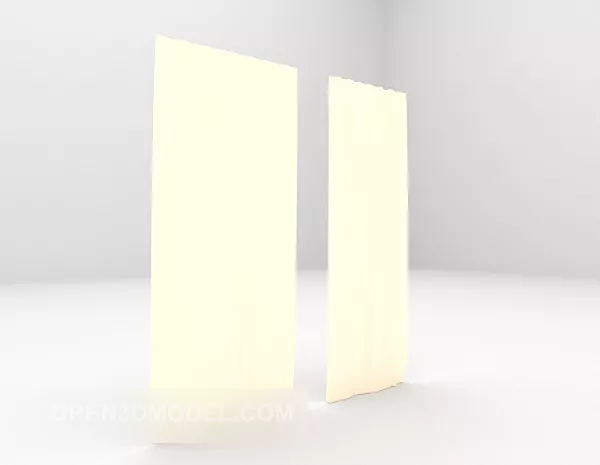 Japanese Curtains In Room 3d model