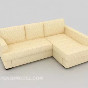 Light Yellow Multi-seaters Sofa 3d model