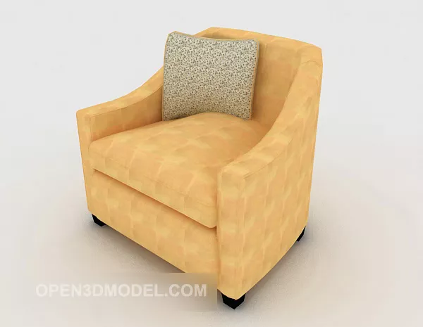 Light Yellow Fabric Single Sofa 3d model Light Yellow Fabric Single Sofa 3d model
