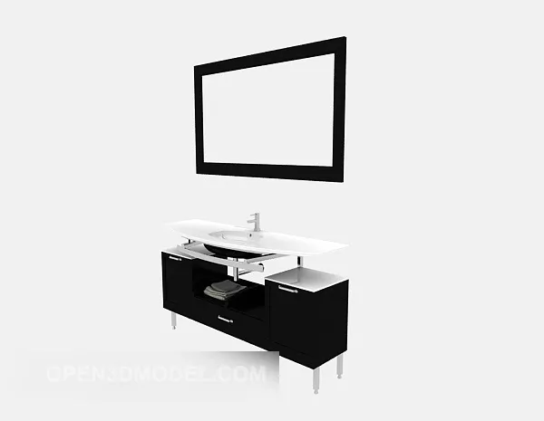 Mirror With The Girl And Sofa 3d model
