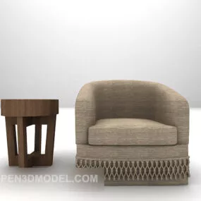 Linen Sofa Furniture 3d model
