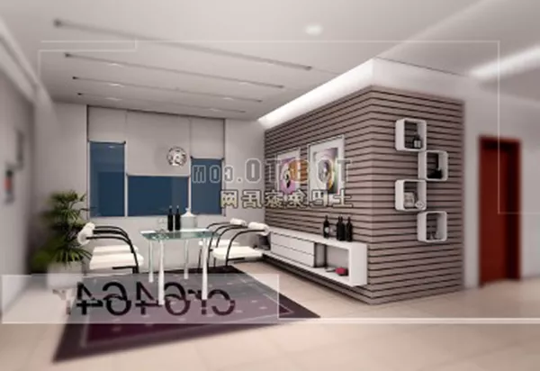 Living Room With Wall Shelves 3d model Living Room With Wall Shelves 3d model