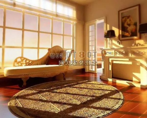 Living Room Round Carpet Interior 3d model Living Room Round Carpet Interior 3d model