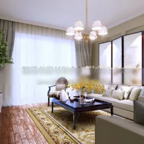 Living Room Elegant Design 3d model