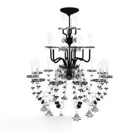 Living Room Craft Crystal Chandelier 3d model