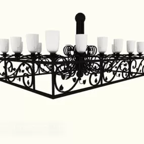 Living Room Exquisite Chandelier 3d model