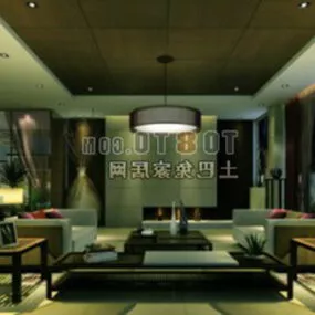 Living Room Antique Design 3d model