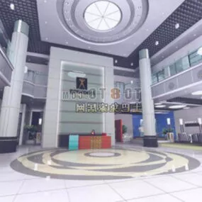 Hotel Hall Entrance Space 3d model