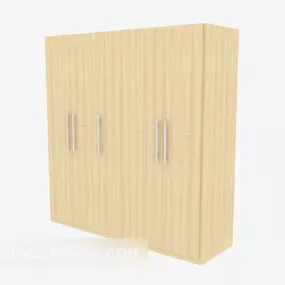 Wooden Four-door Wardrobe 3d model
