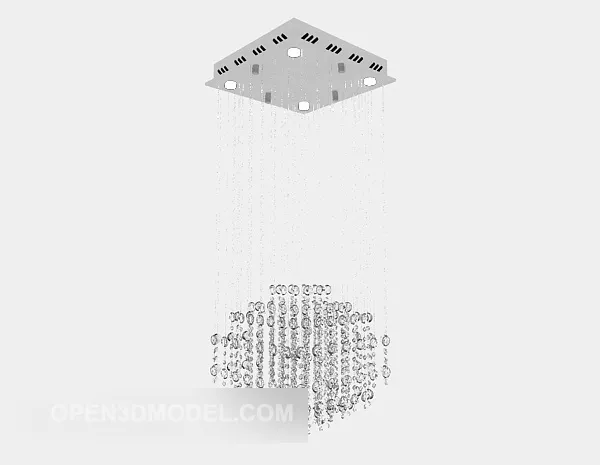 Long Chandelier Diamonds Drop Style 3d model Long Chandelier Diamonds Drop Style 3d model