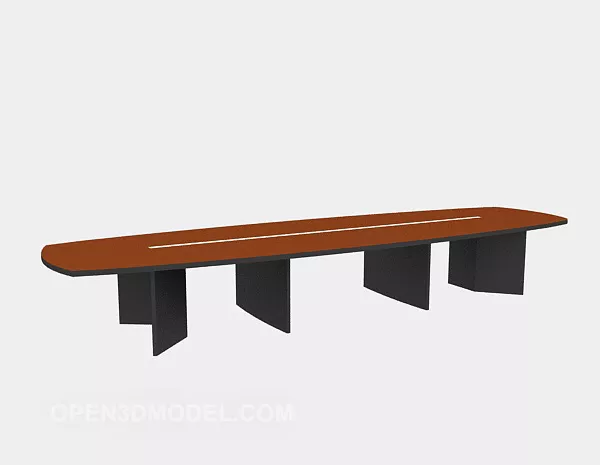 Long Conference Table Wooden 3d model Long Conference Table Wooden 3d model
