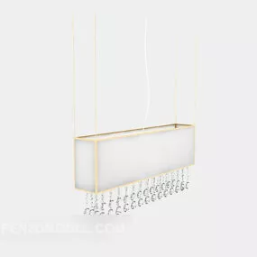 Modern White Chandelier Line Shaped 3d model