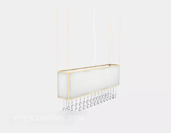 Modern White Chandelier Line Shaped 3d model Modern White Chandelier Line Shaped 3d model