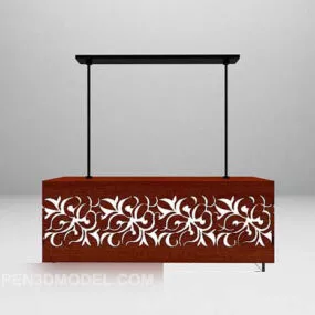 Long-shaped Carving Chandelier 3d model