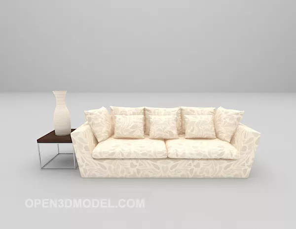 Long-shaped Leather Sofa 3d model Long-shaped Leather Sofa 3d model