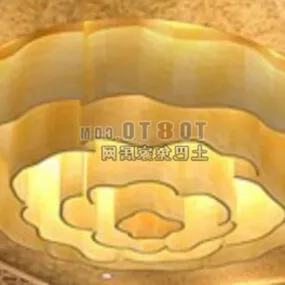 Lotus Flower Shaped Ceiling Lamp 3d model