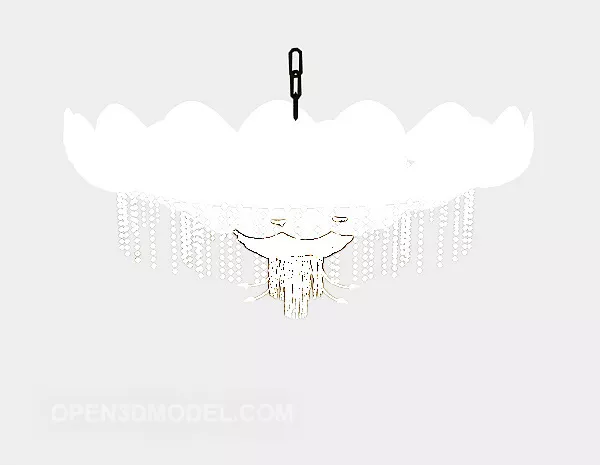 Lotus Chandelier White Shade 3d model Lotus Chandelier White Shade 3d model