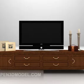 Low Tv Cabinet Wooden Material 3d model