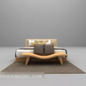 Low Bed With Chair 3d model