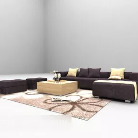 Low Sofa Large Furniture Set 3d model