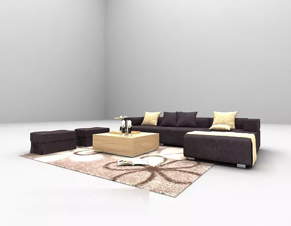 Low Sofa Large Furniture Set 3d model Low Sofa Large Furniture Set 3d model