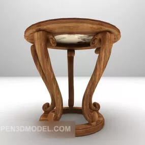 Low Stool Wooden Material 3d model