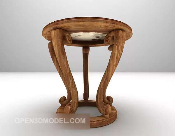 Luxury Stool Carved Style 3d model