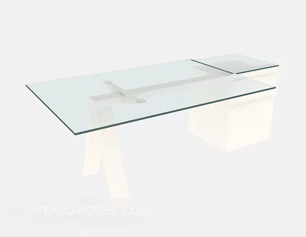 Lunar Simple Desk Glass Top 3d model Lunar Simple Desk Glass Top 3d model