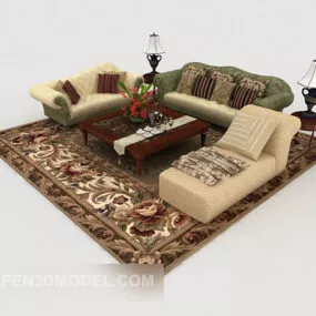 Luxury European Style Combination Sofa 3d model