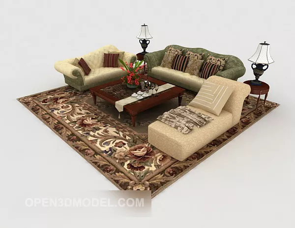 Luxury European Style Combination Sofa 3d model Luxury European Style Combination Sofa 3d model