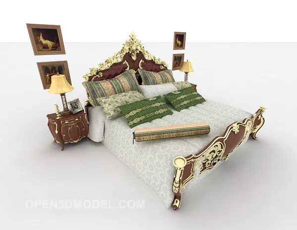 Luxury Double Bed 3d model Luxury Double Bed 3d model