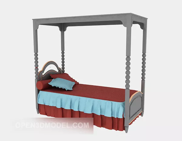 Luxury Single Bed Poster Style 3d model Luxury Single Bed Poster Style 3d model